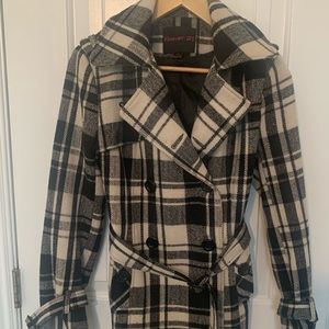Black and white plaid coat Forever21